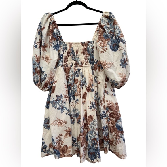 Abercrombie & Fitch Floral Babydoll Dress Puff Sleeve Cottagecore M Fairycore - Picture 2 of 5